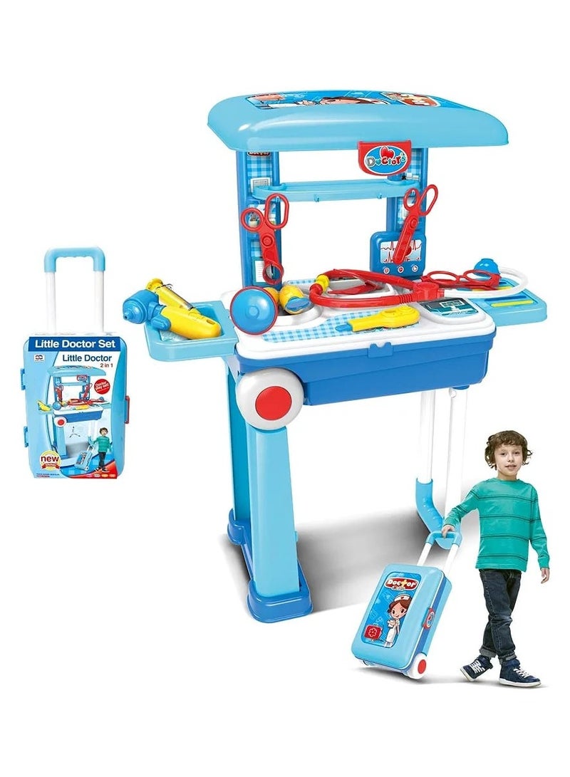2-in-1 Doctor Set Trolley Toy for Kids – Portable Carry-Along Backpack Medical Play Kit with Tools & Accessories (3+ Years) - Image 1