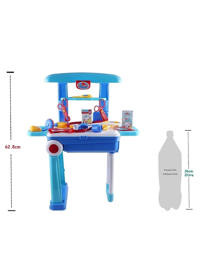 2-in-1 Doctor Set Trolley Toy for Kids – Portable Carry-Along Backpack Medical Play Kit with Tools & Accessories (3+ Years) - Image 4