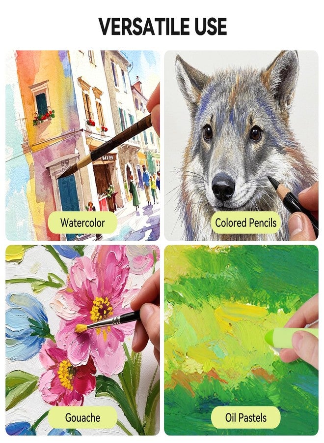Lightwish Square Watercolor Sketchbook,100% Cotton,300gsm/140lb,Acid-Free,Hot Press Watecolor Paper Journal for Artists Adults Students,20 Sheets,4.92 * 4.92 Inches - Image 3