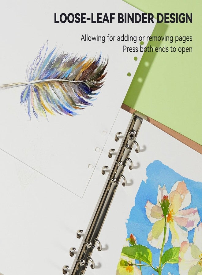 Lightwish Square Watercolor Sketchbook,100% Cotton,300gsm/140lb,Acid-Free,Hot Press Watecolor Paper Journal for Artists Adults Students,20 Sheets,4.92 * 4.92 Inches - Image 2