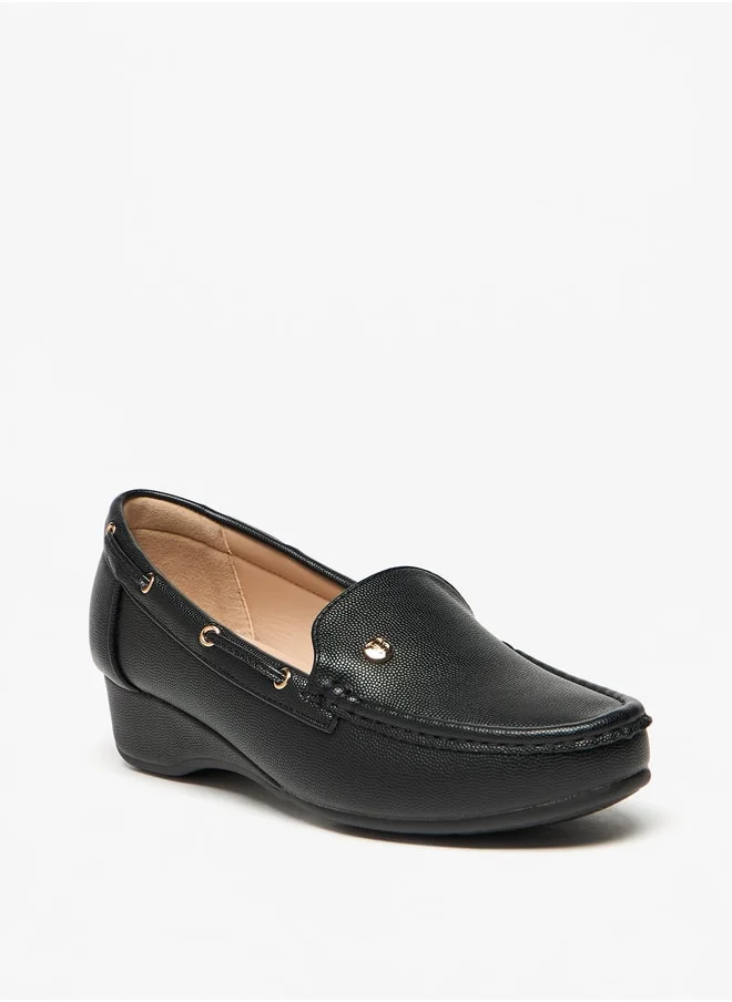 فلورا بيلا من شو إكسبرس Solid Slip-On Loafers with Wedge Heels