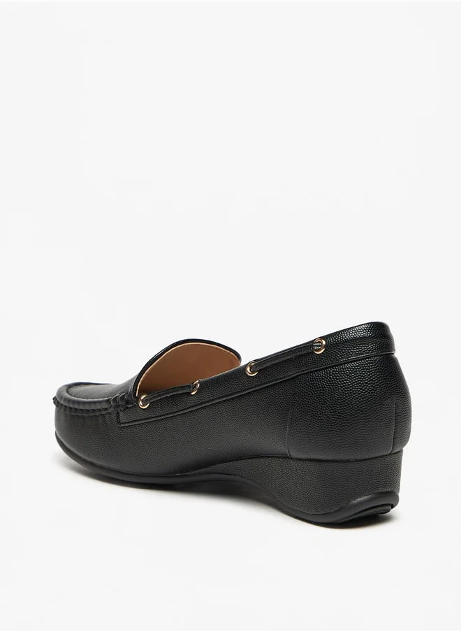 فلورا بيلا من شو إكسبرس Solid Slip-On Loafers with Wedge Heels