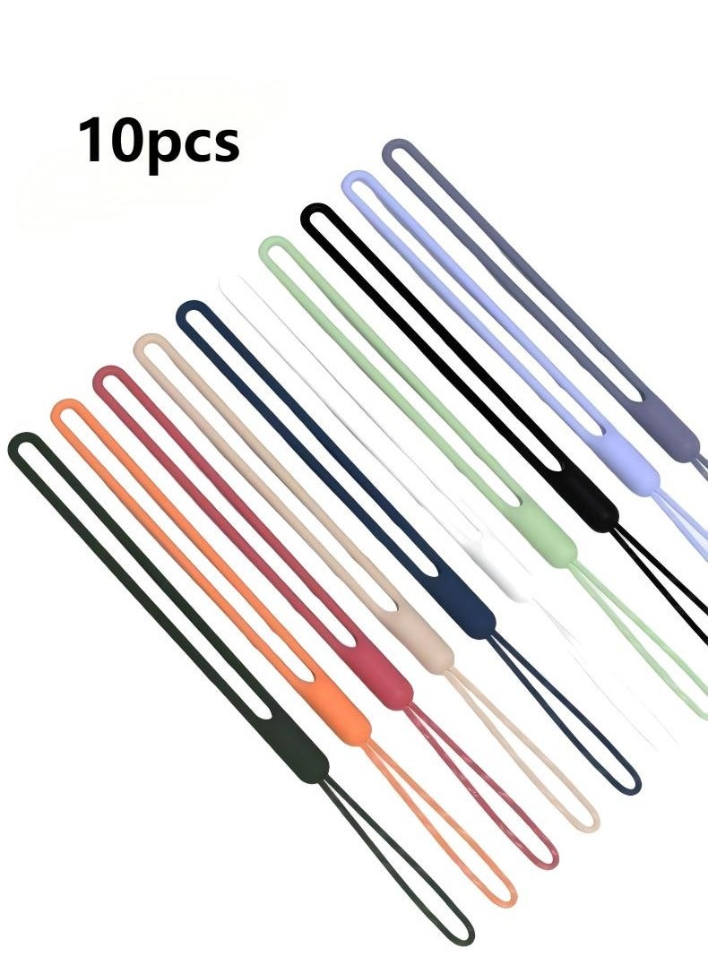 10 Pcs Wrist Lanyard Short Lanyard, Phone Wrist Lanyard Straps Hand Lanyards Small Short Silicone Rubber Charms for CellPhone Pen Umbrella Water Cup kettle Keys Badges (Colorful) - Image 1