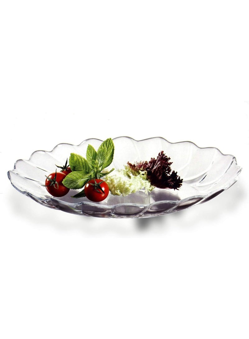 Paşabahçe Pasabahce Hasir Oval Glass Serving Plate 26.8 x 31.8 cm – Large Clear Presentation Plate – Extra Resistant Tableware – 1002966 - Image 1