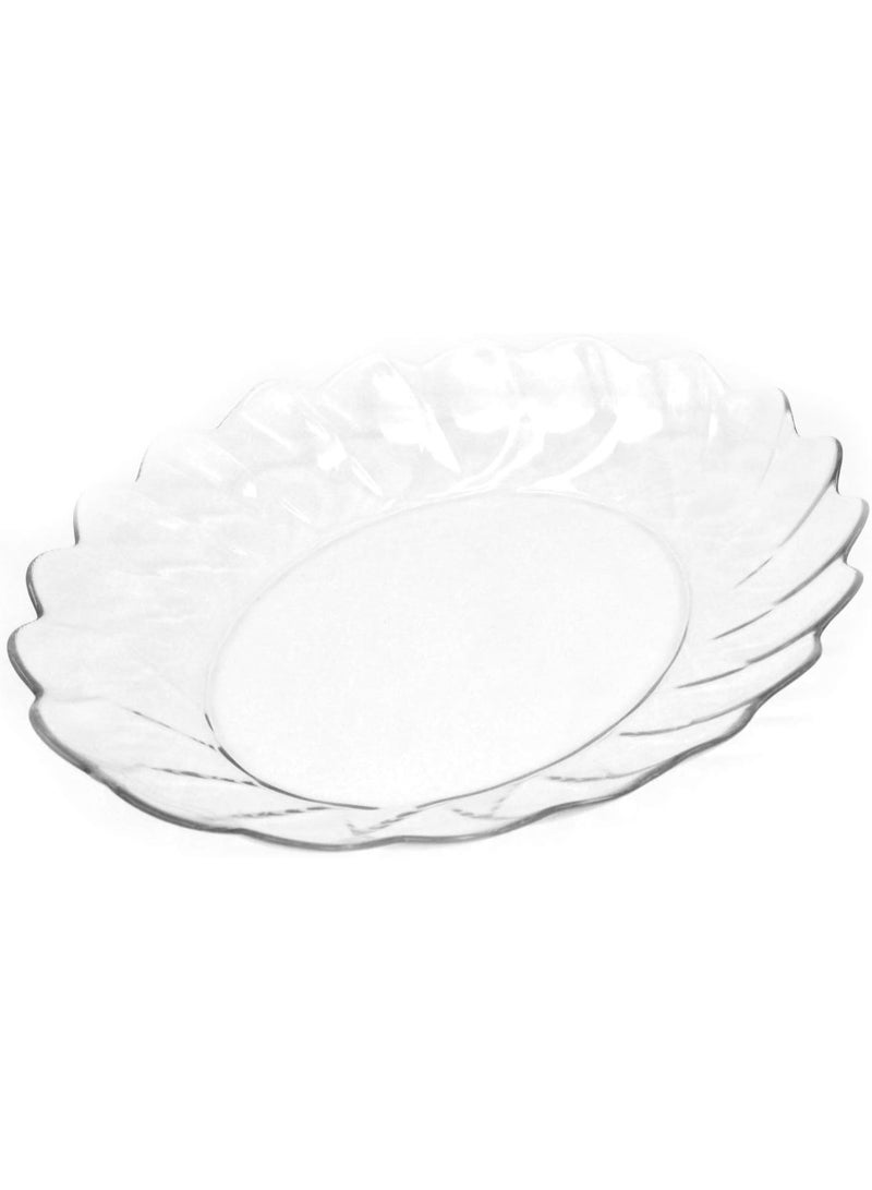 Paşabahçe Pasabahce Hasir Oval Glass Serving Plate 26.8 x 31.8 cm – Large Clear Presentation Plate – Extra Resistant Tableware – 1002966 - Image 4