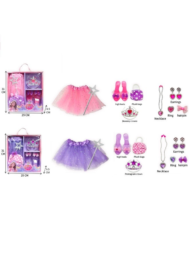 JAYATO Princess Dress set with Shoes, Exquisite Accessories, Children's Playhouse toys, girl doll dress-up gifts, Birthday Gifts for Girls (two colors are random) - Image 1