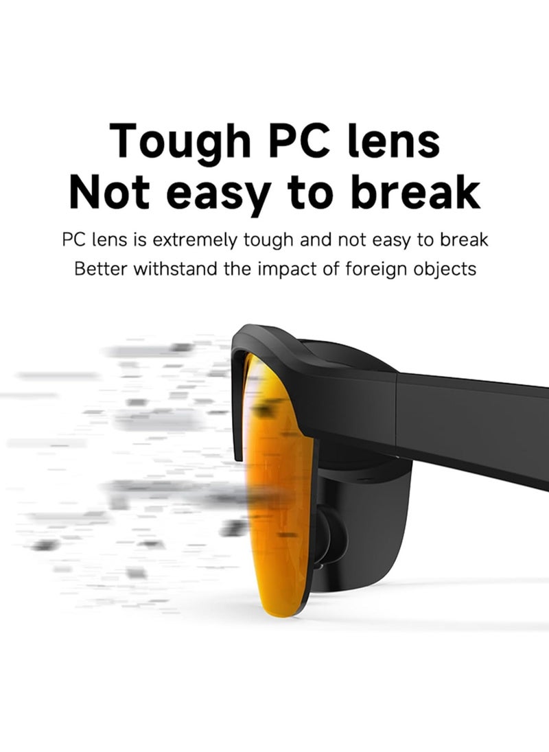 Generic Smart Bluetooth Glasses M6Pro Sunglasses Black Technology Bone Conduction Outdoor Cycling Driving Long Battery Life (Black)  - Image 3