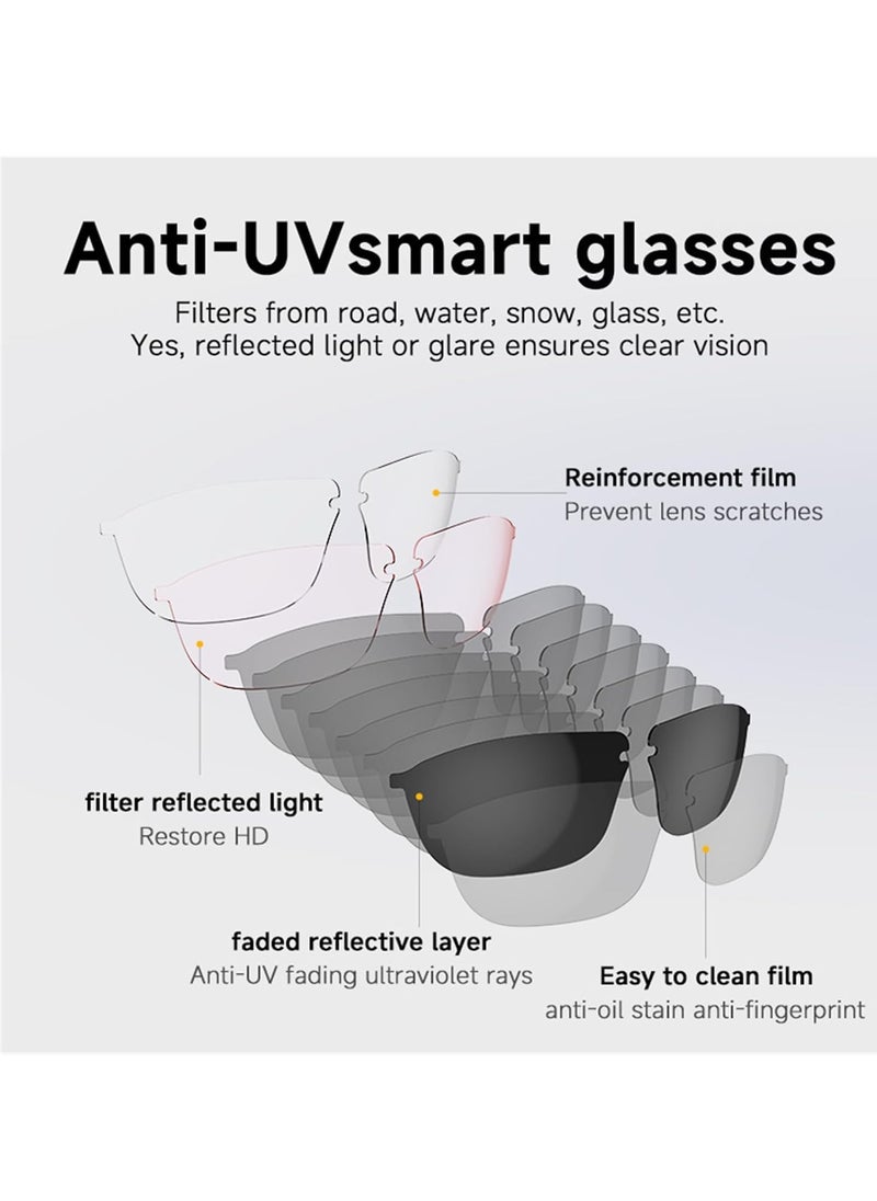 Generic Smart Bluetooth Glasses M6Pro Sunglasses Black Technology Bone Conduction Outdoor Cycling Driving Long Battery Life (Black)  - Image 2