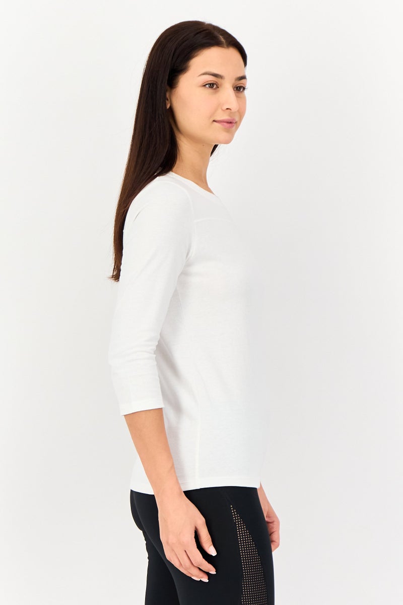 Champion Women Sportswear Fit Long Sleeve Outdoor T-Shirt, White - Image 2