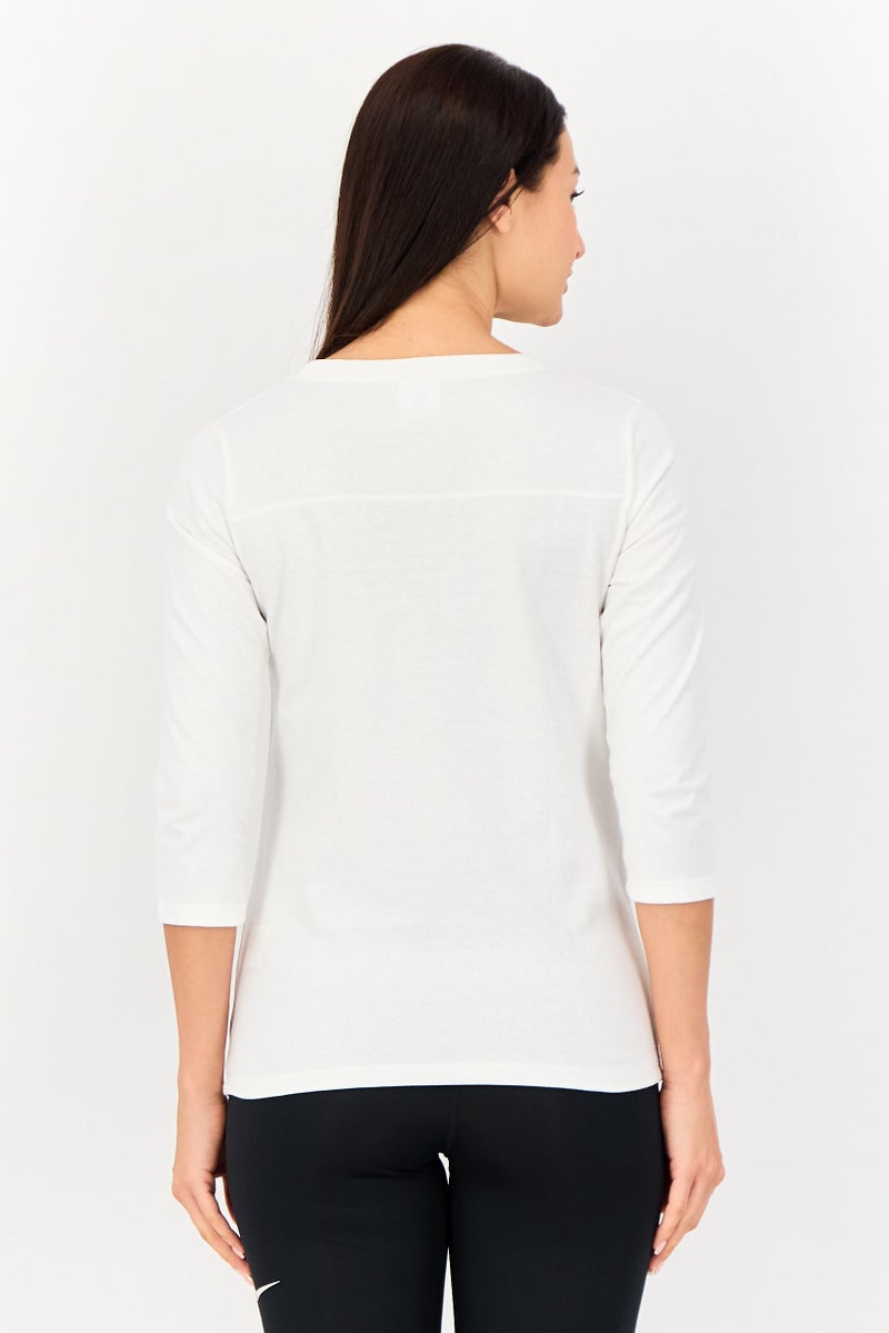 Champion Women Sportswear Fit Long Sleeve Outdoor T-Shirt, White - Image 4