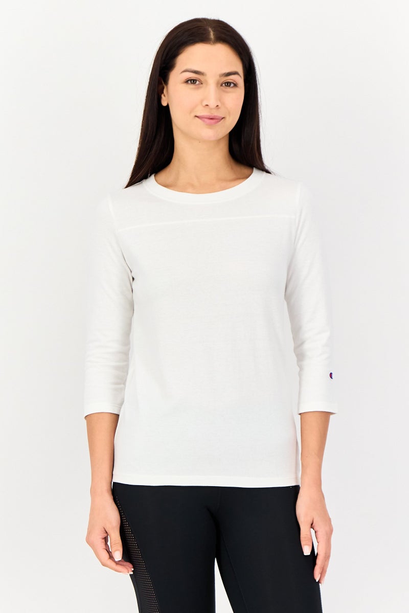 Champion Women Sportswear Fit Long Sleeve Outdoor T-Shirt, White - Image 1