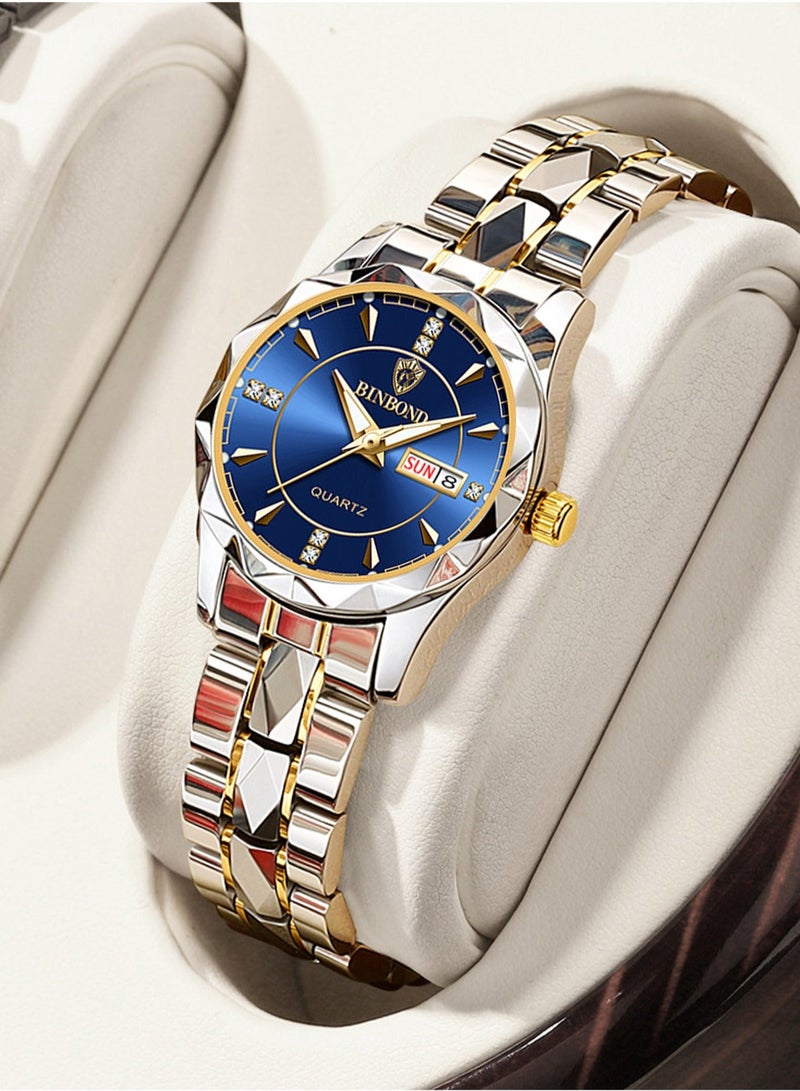 بينبوند ساعات كوارتز نسائية من أفضل العلامات التجارية الفاخرة والأزياء التجارية المقاومة للماء وساعة التاريخ الأسبوعية الرياضية للنساء - Image 1