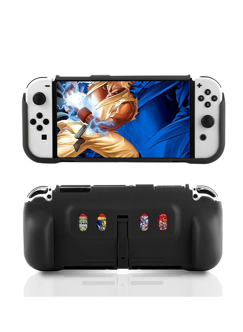 Excefore Switch OLED Protective Case, Switch OLED Case with Game Slots and Kickstand, for Nintendo Switch OLED Soft TPU Grip Portable Cover Accessories - Image 1