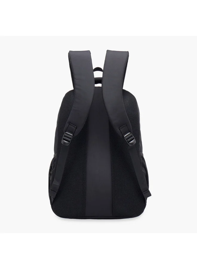 Lee Cooper BLACK Unisex Logo Print Backpack with Adjustable Straps and Zip Closure - 18x33x47 cm  | Best Price UAE