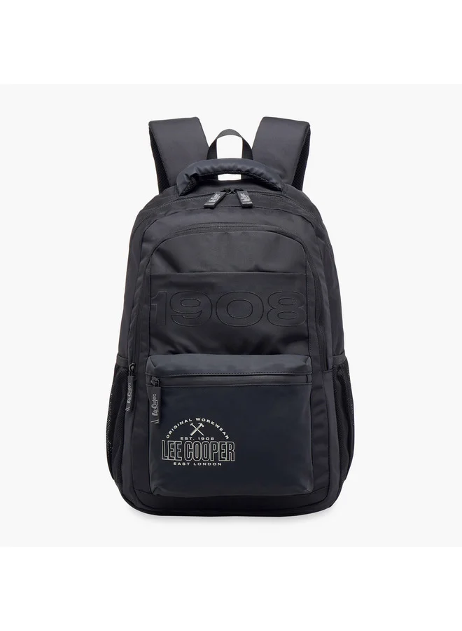 Unisex Logo Print Backpack with Adjustable Straps and Zip Closure - 18x33x47 cm