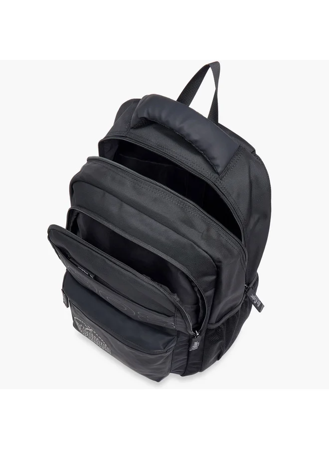 Lee Cooper BLACK Unisex Logo Print Backpack with Adjustable Straps and Zip Closure - 18x33x47 cm  | Best Price UAE