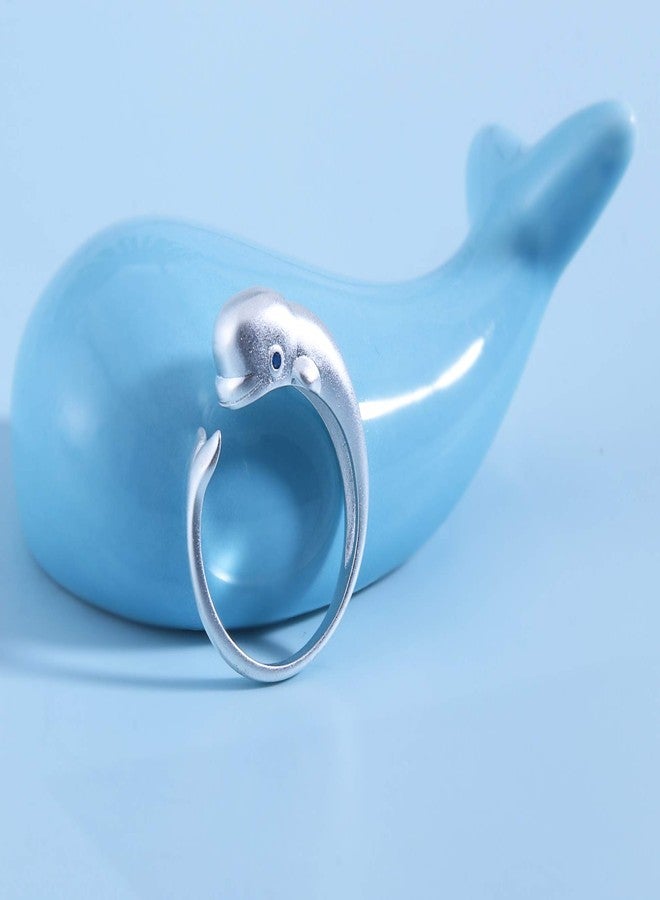 Helen de Lete Beluga White Whale S925 Sterling Silver Adjustable Ring - Image 2