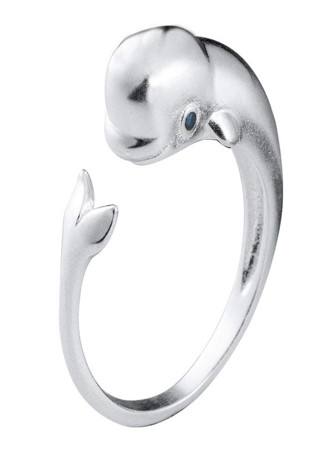 Helen de Lete Beluga White Whale S925 Sterling Silver Adjustable Ring - Image 1