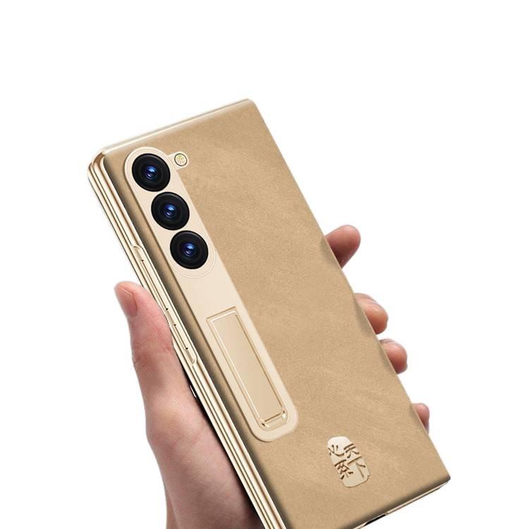 Leather Cover Protective , Kickstand , , for Samsung Galaxy Z Fold 7 , Brown for On The Go Carry - Image 5