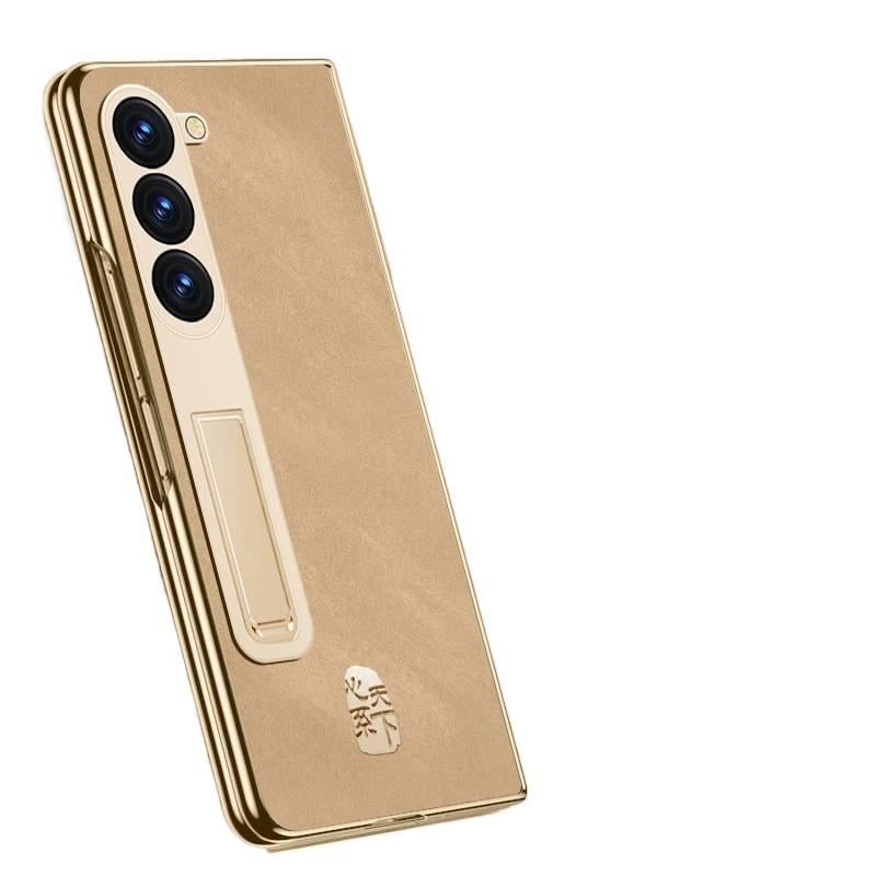 Leather Cover Protective , Kickstand , , for Samsung Galaxy Z Fold 7 , Brown for On The Go Carry - Image 2