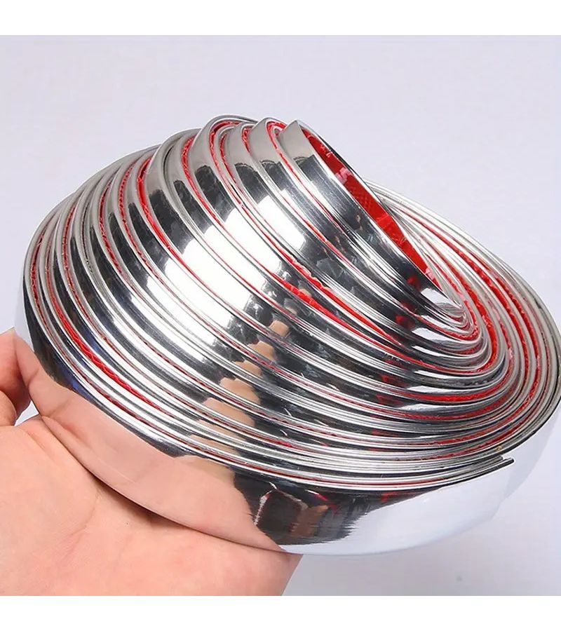 Self Adhesive Universal Car Window Bright Trim Silvery 0.39in x 59in Easy to Install PVC Chrome Trim Scratch Resistant Long Lasting High Gloss Finish - Image 4