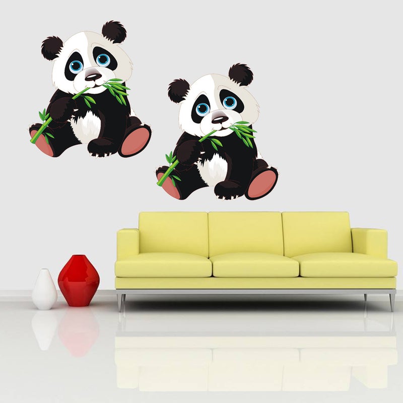 6 Pcs Cartoon Panda Paper Wall Decals Self-adhesive Removable Stickers Decorative Wall for Children Bedroom - Image 4