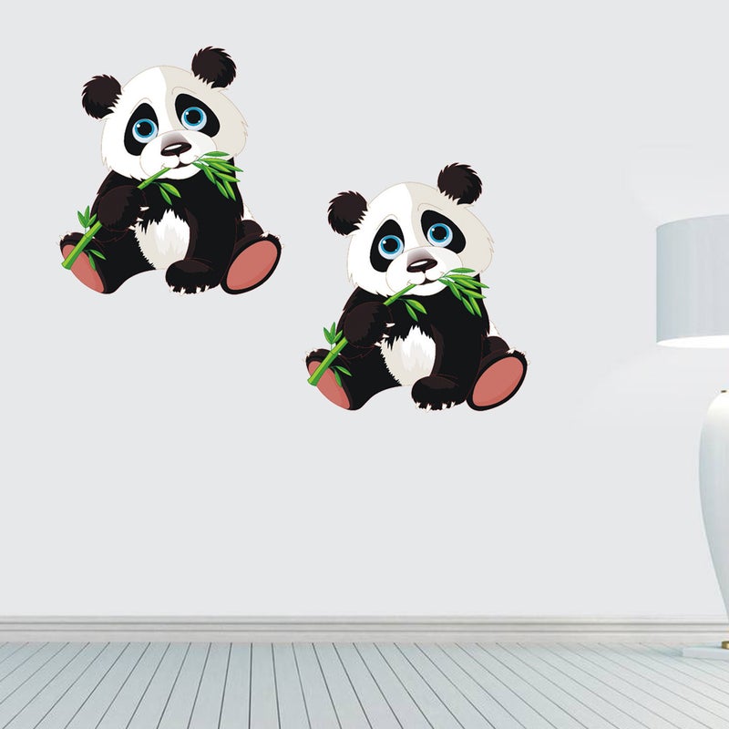 6 Pcs Cartoon Panda Paper Wall Decals Self-adhesive Removable Stickers Decorative Wall for Children Bedroom - Image 1