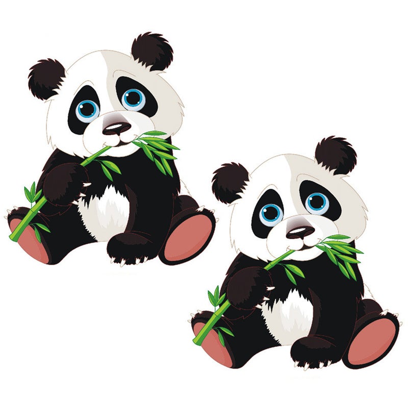 6 Pcs Cartoon Panda Paper Wall Decals Self-adhesive Removable Stickers Decorative Wall for Children Bedroom - Image 2