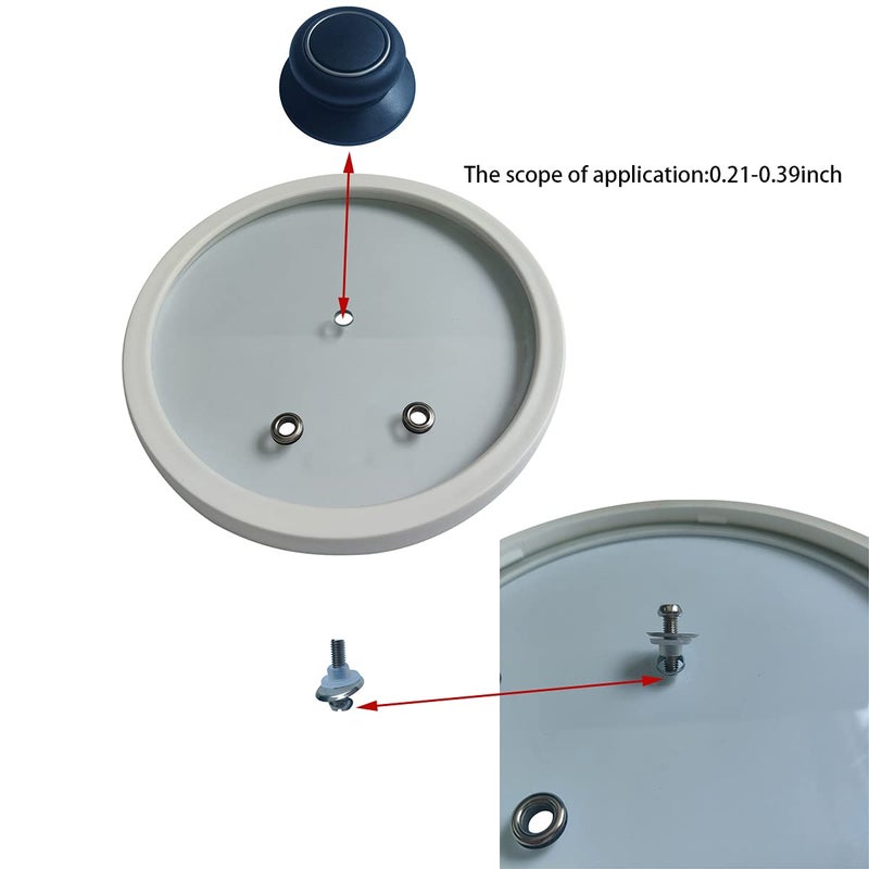 ZYYC 2 حزمة غطاء وعاء مقبض استبدال العلوي - مقاومة للحرارة الباكليت المطبخ غطاء وعاء مقبض استبدال عقد مقبض المقابض لكسرولة غلاية غطاء الزجاج غطاء قدر وعاء-أسود - Image 3
