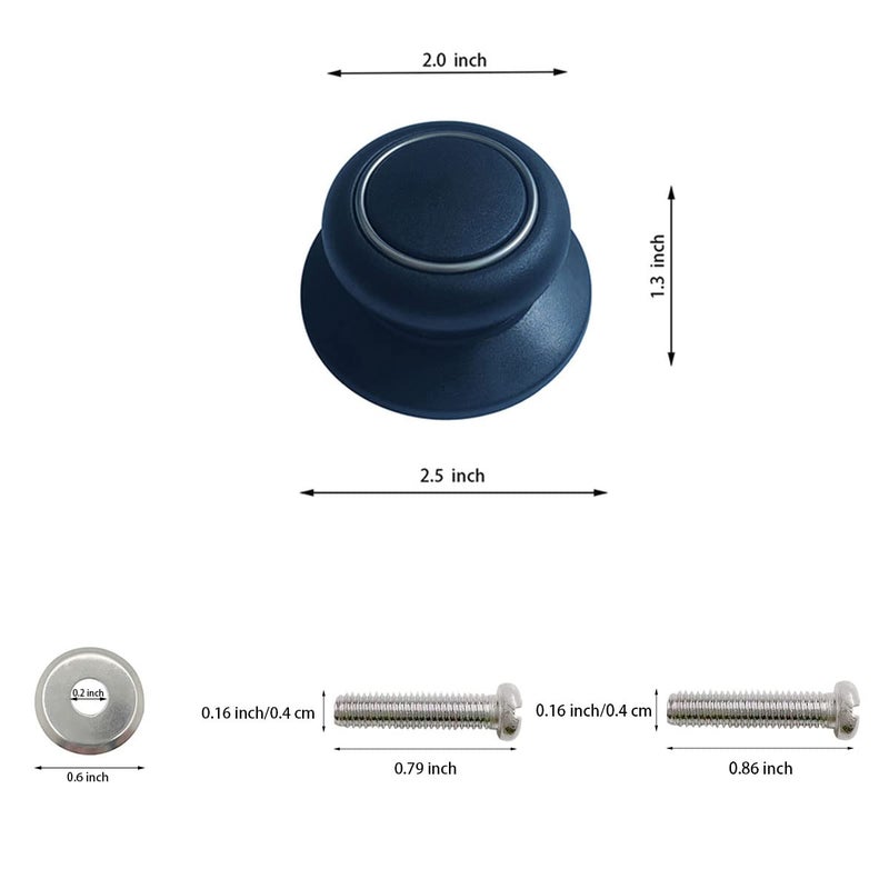 ZYYC 2 حزمة غطاء وعاء مقبض استبدال العلوي - مقاومة للحرارة الباكليت المطبخ غطاء وعاء مقبض استبدال عقد مقبض المقابض لكسرولة غلاية غطاء الزجاج غطاء قدر وعاء-أسود - Image 2