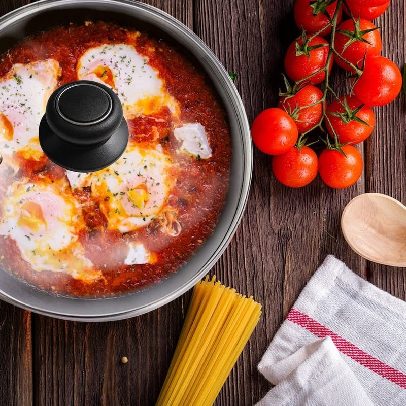 ZYYC 2 حزمة غطاء وعاء مقبض استبدال العلوي - مقاومة للحرارة الباكليت المطبخ غطاء وعاء مقبض استبدال عقد مقبض المقابض لكسرولة غلاية غطاء الزجاج غطاء قدر وعاء-أسود - Image 4