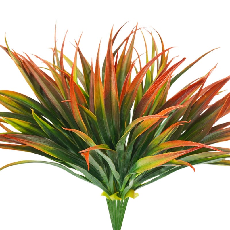 Phliofd 6Pcs Artificial Grass Fake Plants 17.3in Outdoor Plastic Plants UV Resistant Greenery Fake Grass for Home Window Garden Office Patio Hanging Planter Pathway Front Porch DÃ©cor Red - Image 1