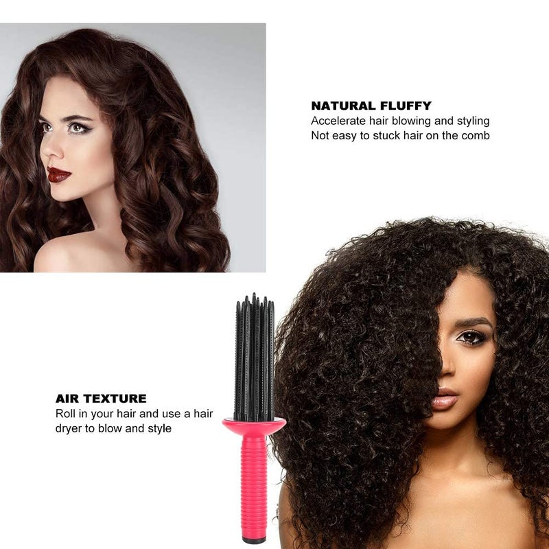 klarako 2pcs Hair Fluffy Curling Roll Comb, AntiSlip Curling Wand Hairstyling Hair Curler Tools (17 comb teeth) - Image 3