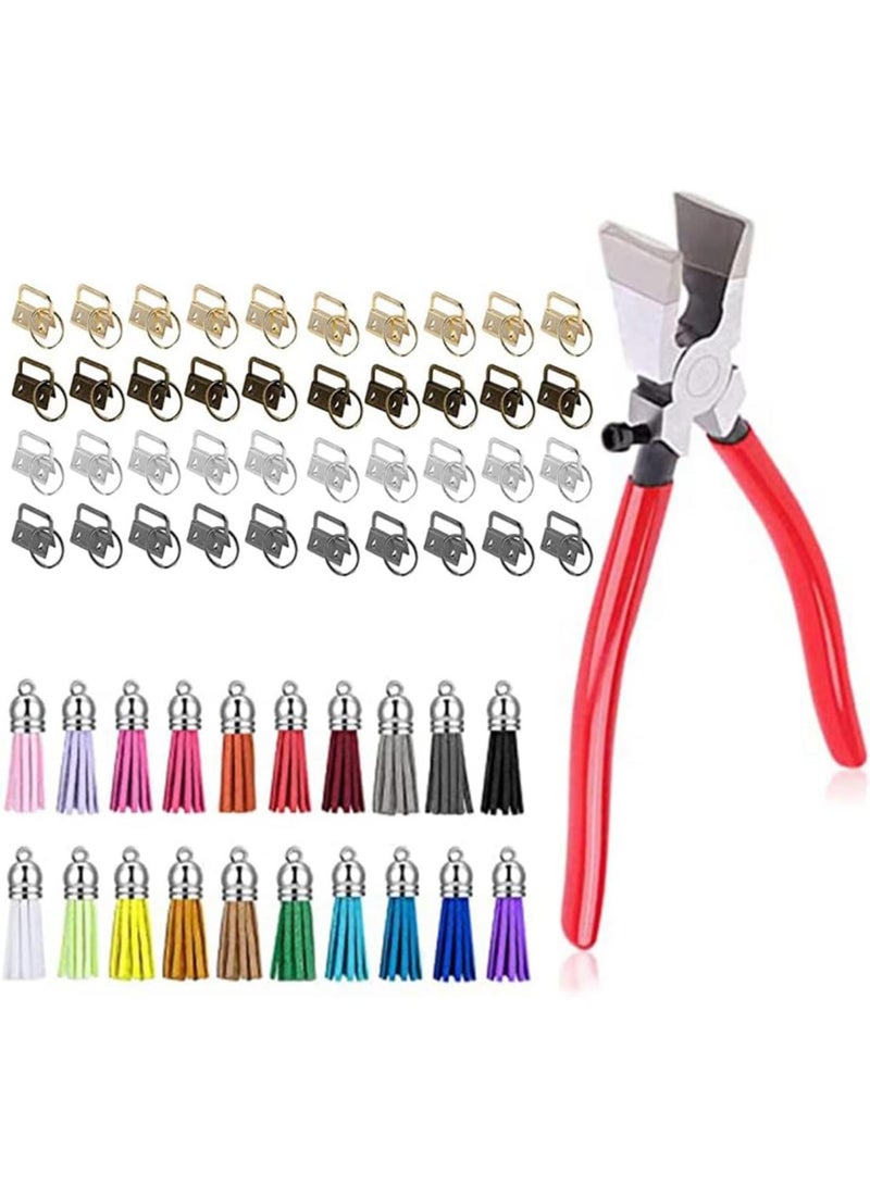 GGOOT Hand Tools, 61 Pcs for Key Hardware Set with Pliers for Key Chain for Key Lanyard Leathe  - Image 1