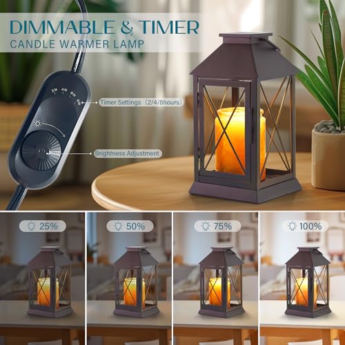 Aaffkaa Candle Warmer Lamp with Timer Dimmable,Electric Candle Lamp Warmer for Jar Candles,Large Candle Warming Lamp,Fully Enclosed Designed and Hanging Up-Coffee Gold - Image 2