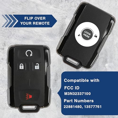 KeylessOption Key Fob Replacement for 2014 2015 2016 2017 2018 2019 Chevrolet Chevy Colorado Silverado Suburban Tahoe GMC Sierra Yukon Canyon Keyless Entry Remote, 4-Button M3N32337100 - Image 5