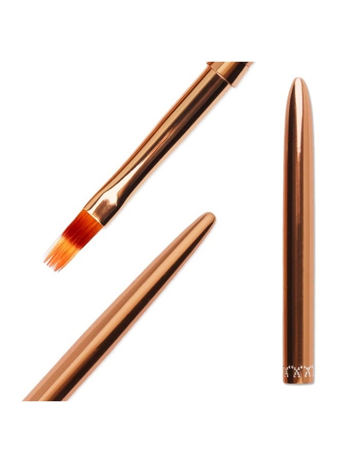 SILPECWEE 1Pc Nail Ombre Brush Rose Gold Nylon Design UV Gel Nail Gradient Painting Pen Professional Acrylic Nail Art Tools - Image 2