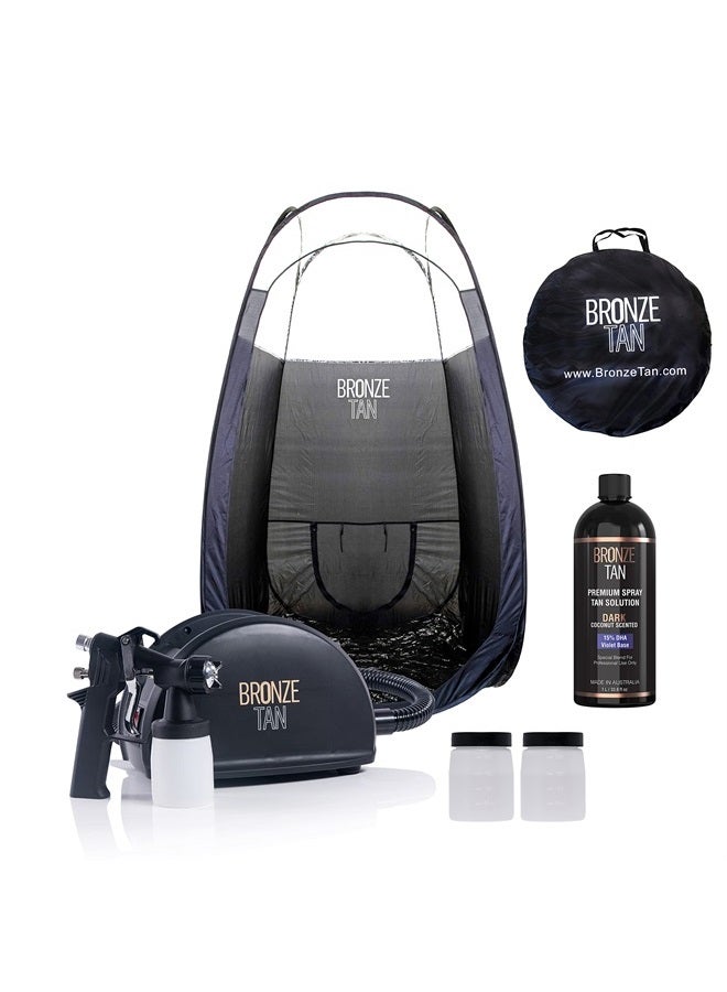 Existing Beauty Spray Tan Machine Professional Kit - Includes Spray Tan Tent + 1 Liter (33.8 oz) Tanning Solutions for Spray Tan Airbrush Professionals by Bronze Tan - Image 1
