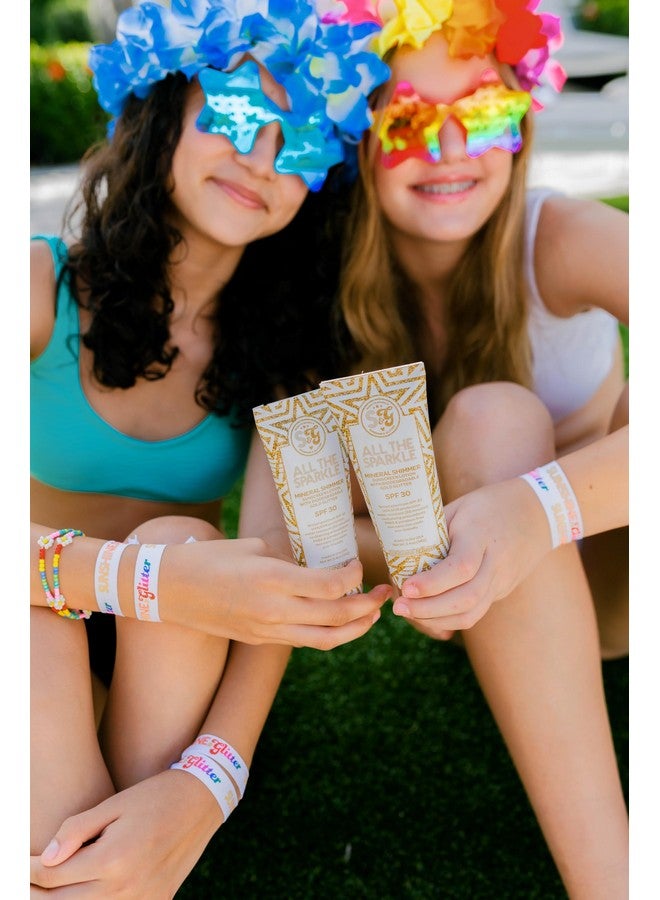 Sunshine & Glitter All The Sparkle Biodegradable Glitter & Mineral Shimmer Sunscreen Spf 30 100% Mineral Zinc Oxide Reef Friendly Water Resistant Tsa Approved Travel Ready 3.4 Oz - Image 3