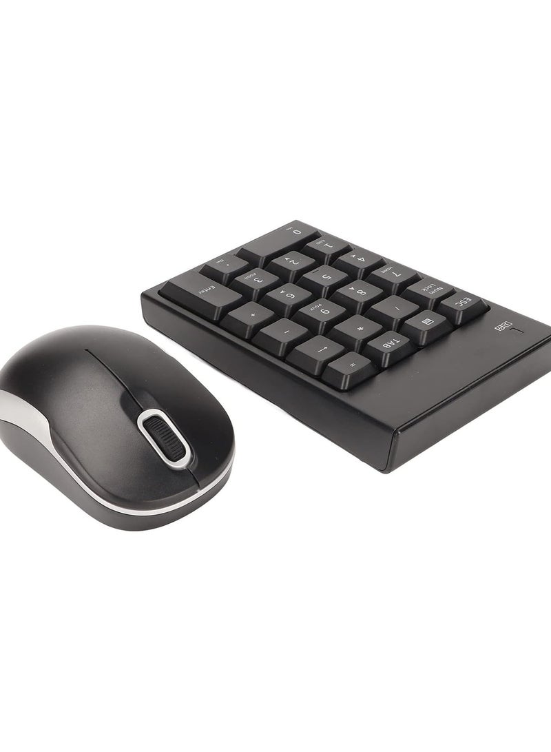 Wireless Number Pad and Mouse, 2.4GHz Portable Ultra Slim USB Numeric Keypad and Mouse Combo, 22 Keys Wireless Numeric Keypad