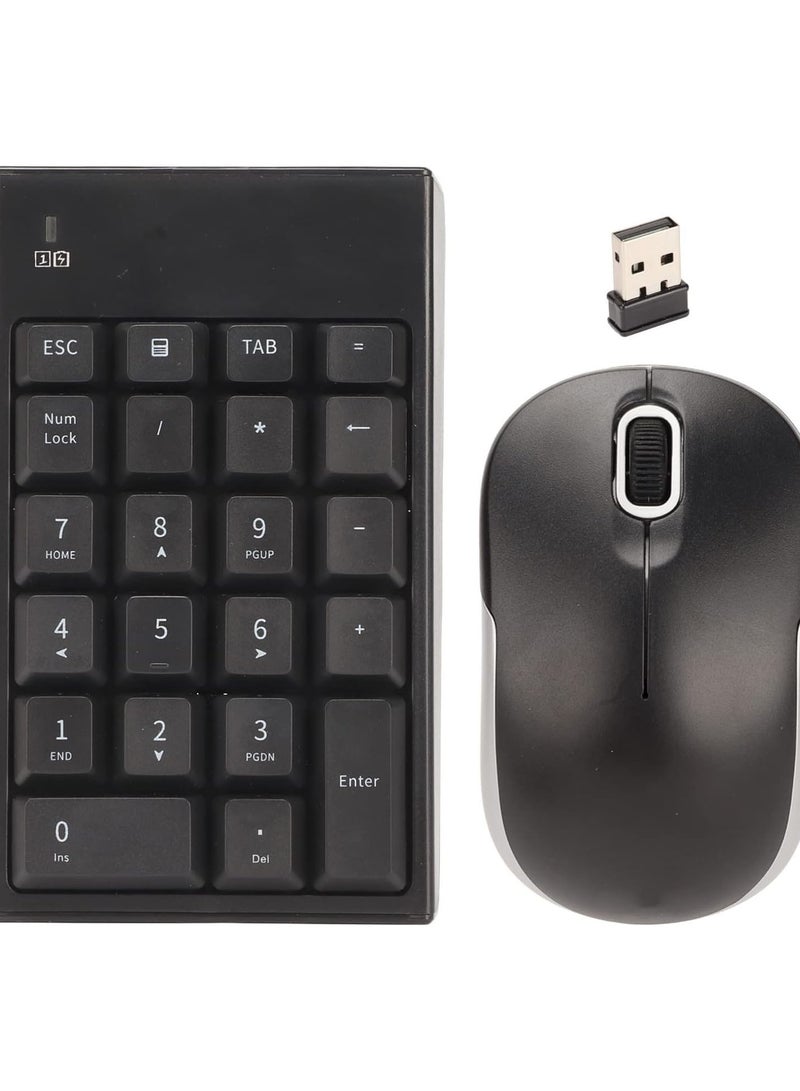 GGOOT Wireless Number Pad and Mouse, 2.4GHz Portable Ultra Slim USB Numeric Keypad and Mouse Combo, 22 Keys Wireless Numeric Keypad  - Image 1