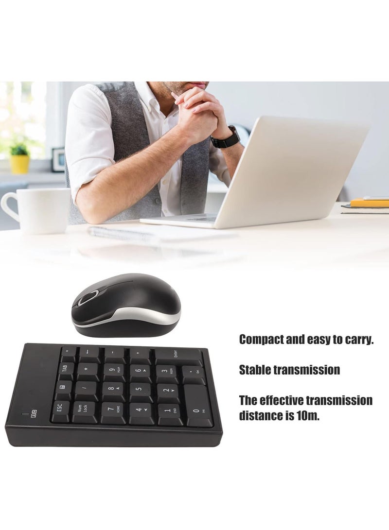 GGOOT Wireless Number Pad and Mouse, 2.4GHz Portable Ultra Slim USB Numeric Keypad and Mouse Combo, 22 Keys Wireless Numeric Keypad  - Image 2