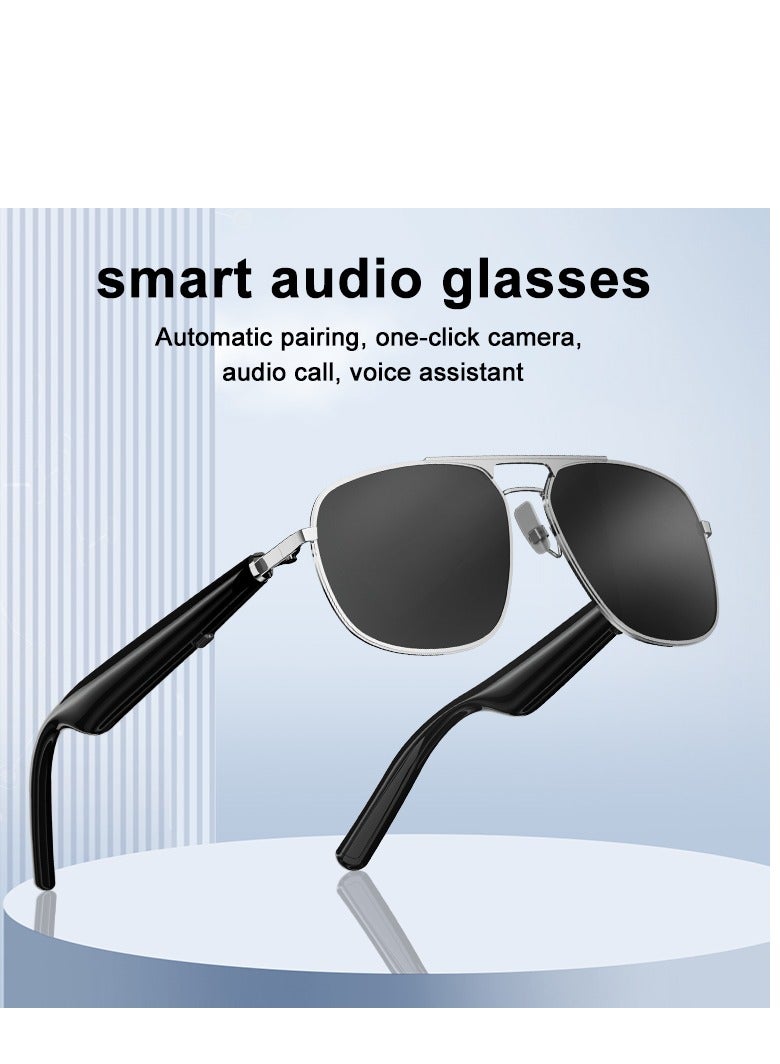 جولف لينك نظارات G01 الذكية لتشغيل الموسيقى والتحكم عن بعد في المكالمات والصور ومضادة للماء ومضادة للزرقة ونظارات شمسية باللون الأسود - Image 2