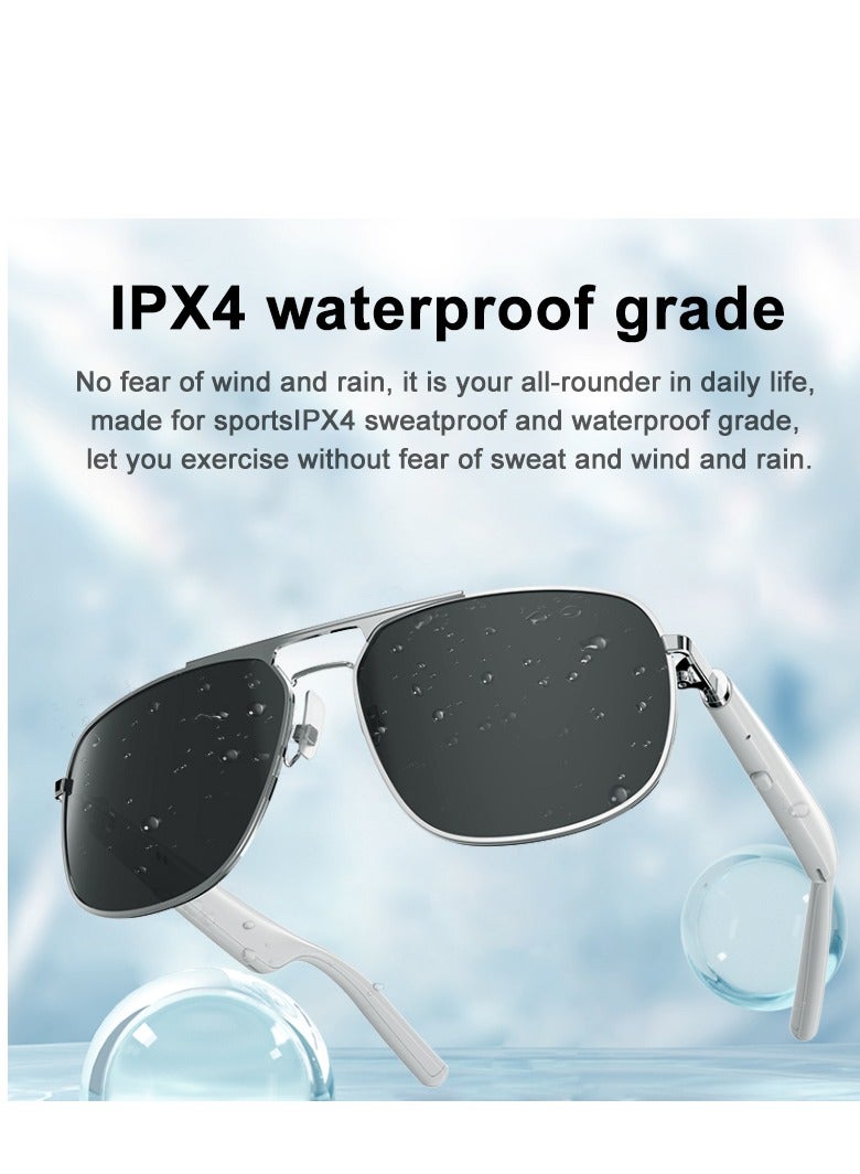 جولف لينك نظارات G01 الذكية لتشغيل الموسيقى والتحكم عن بعد في المكالمات والصور ومضادة للماء ومضادة للزرقة ونظارات شمسية باللون الأسود - Image 4