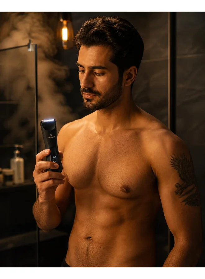Wolfhead  Wolfhead Dual Head Body Ball Pubic Hair Trimmer For Men Manscaping Closest Shave No Nicks Ipx7 Waterproof Led Spotlight Usb-C 150 Min Run-Time for Men | Best Price UAE