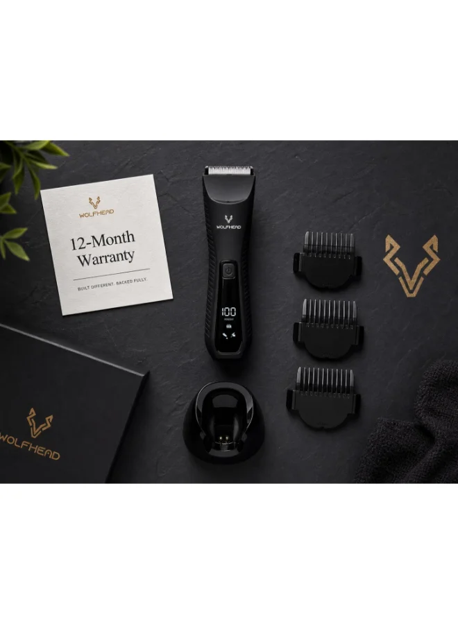 Wolfhead  Wolfhead Dual Head Body Ball Pubic Hair Trimmer For Men Manscaping Closest Shave No Nicks Ipx7 Waterproof Led Spotlight Usb-C 150 Min Run-Time for Men | Best Price UAE