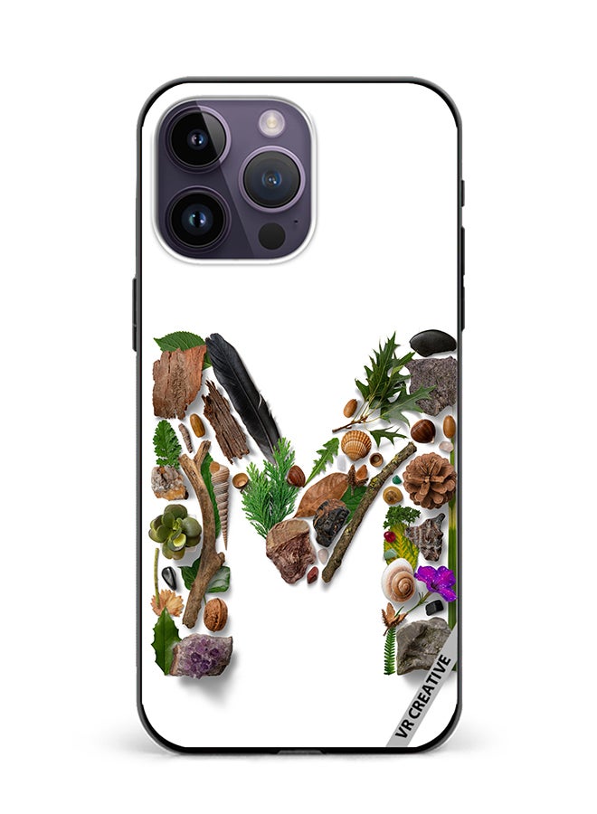 Protective Case Cover For Apple iPhone 16 Pro Max Alphabet M Design Multicolour