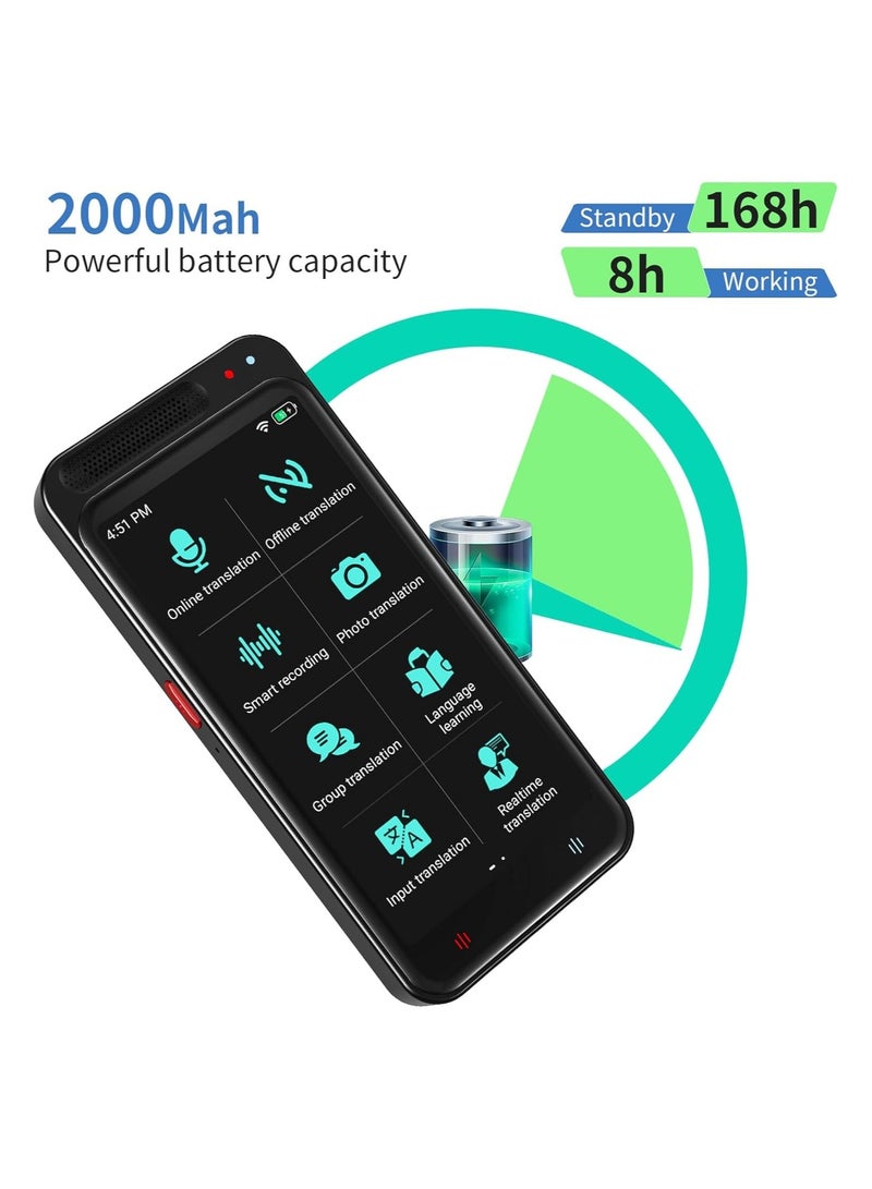 Language Translator Device, Two Way Real-Time Voice Translation in138 Languages, High Accuracy Instant Translation with 3" Touch Screen Supported Voice/Text/Offline/Photo Translation and Chatgpt - Image 5