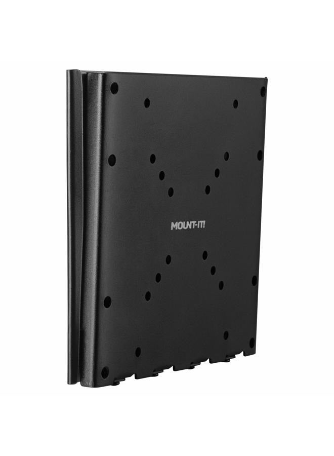 Mount-It! Low-Profile Fixed TV Wall Mount With Removable Plate | Flush Wall Mounting Bracket Fits 23" - 42" Screens Up To VESA 200x200 mm, 66lbs Capacity, Black - Image 1