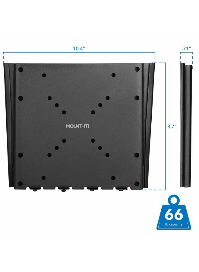 Mount-It! Low-Profile Fixed TV Wall Mount With Removable Plate | Flush Wall Mounting Bracket Fits 23" - 42" Screens Up To VESA 200x200 mm, 66lbs Capacity, Black - Image 5